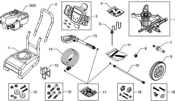 sears craftsman 2700 psi 020532-0 power washer replacement parts and pump parts